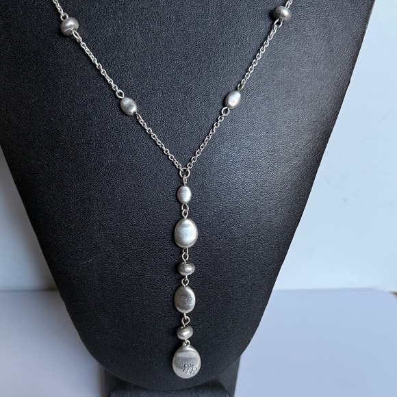 Silver Tone Bella Uno Drop “Y”Style Necklace - Picture 10 of 12